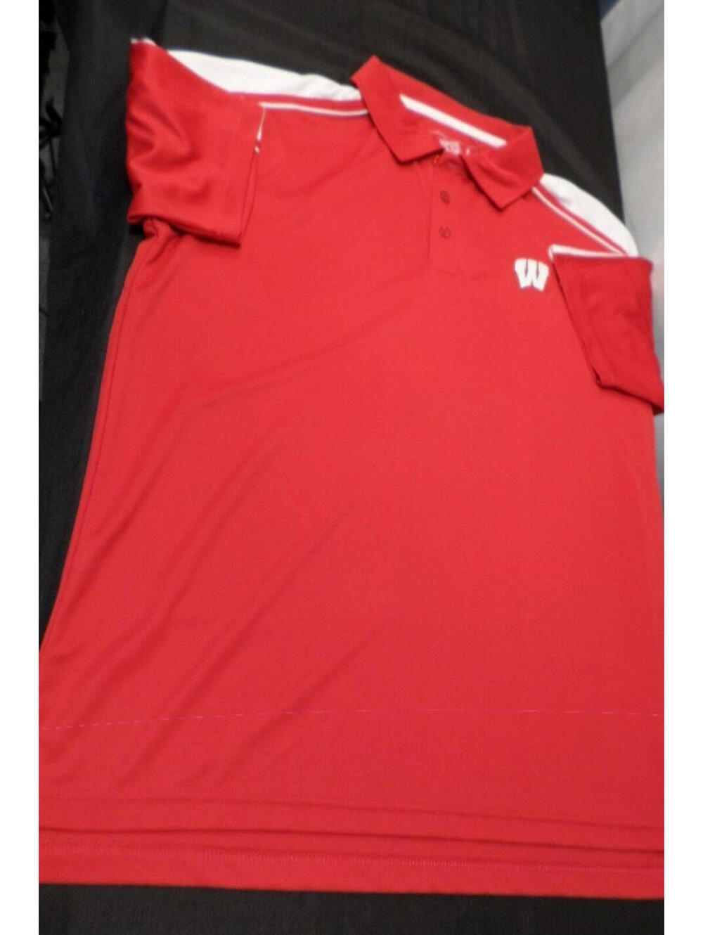 EUC CLEAN CAMPUS HERITAGE COLLECTION WISCONSIN BADGERS POLO RED SHIRT LARGE